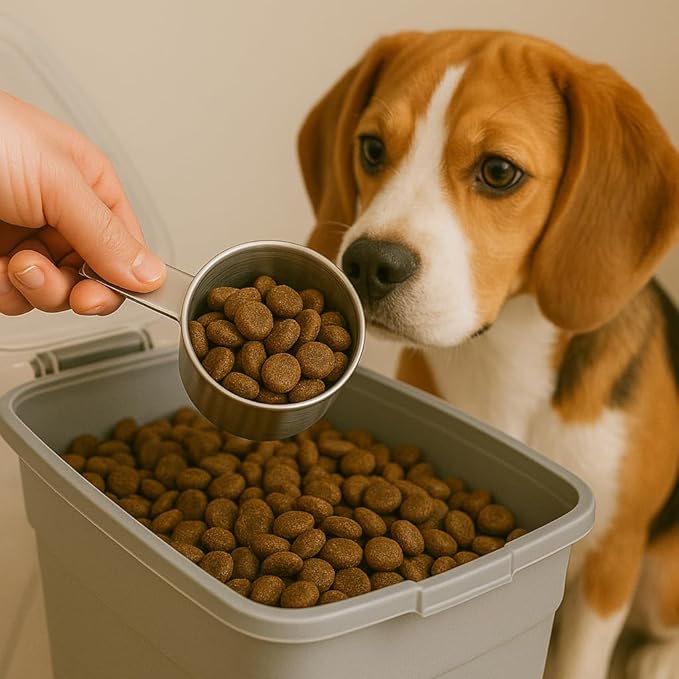 Color Up 1 Cup Pet Food Scoop – Stainless Steel Dog Food Scoop Cup (16 Tbsp) – Heavy-Duty, Rust-Resistant Measuring Scoop for Dogs, Cats, Birds & Rabbits – Ideal for Dry Food & Treats