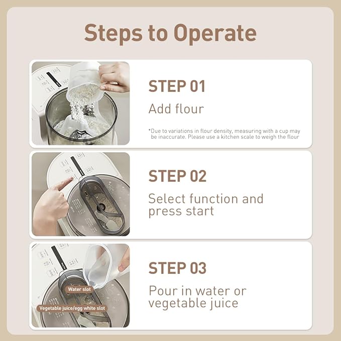 Joydeem Electric Pasta Maker Machine, Automatic Noodles Maker with Dough Making Function, 7 Discs, 750g/26.5Oz, JD-NL21