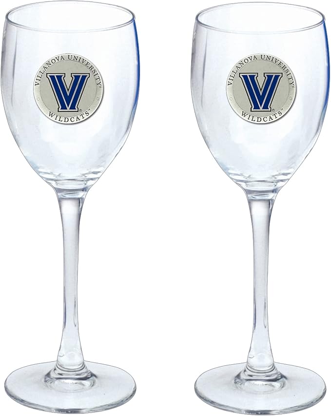 Heritage Pewter Villanova Glass Water Goblets β Set of 2 | 12 OZ Goblet Glasses | Expertly Crafted Pewter Glass