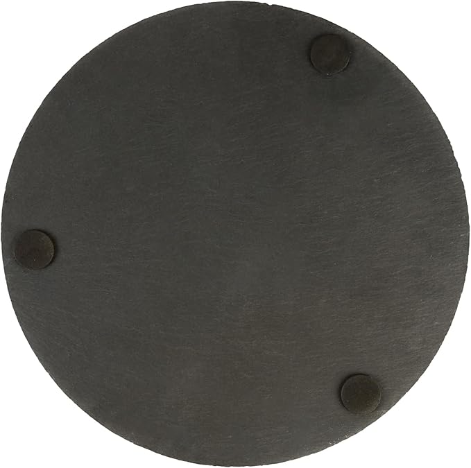 Restaurantware Slate Serving Tray 1 Pack of 11.81" Foam Feet Charcuterie Stone Plate Rustic Edges Freezable Black Square Serving Display Cheese Board for Kitchen, Gourmet, Dining, Parties