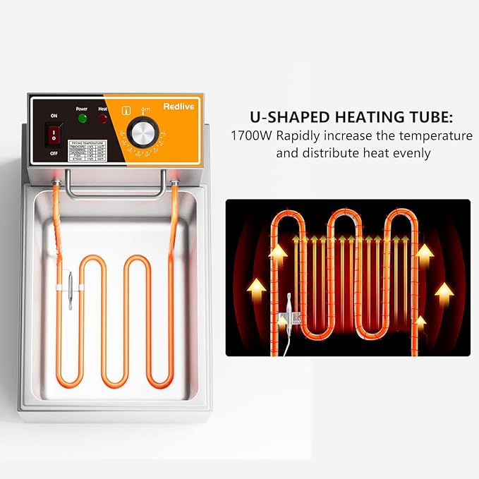 Electric Deep Fryer 20L/21QT Stainless Steel Large Capacity Commercial Fryer with Basket, 3400W 110V Countertop Deep Fryer for Home Kitchen and Restaurant Use withTemperature Control