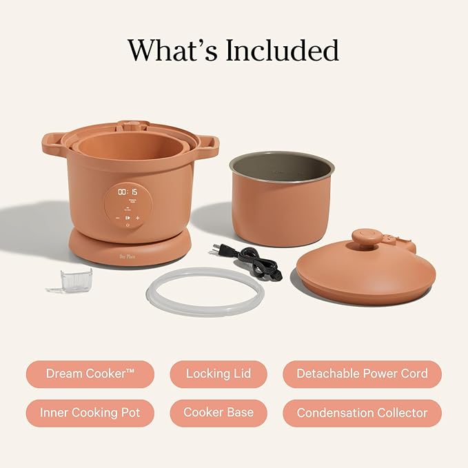 Our Place Dream Cooker | 6-quart Multicooker | 4 Versatile Modes | Pressure Cook, Slow Cook, Sear & Saute, Keep Warm | Hands-Free Steam Release | Tailored Control Panel | Spice