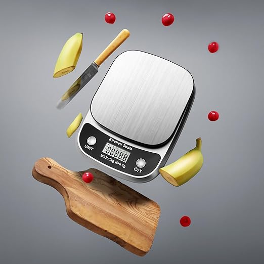 Food Kitchen Scale Digital Weight Grams and Oz,Professional Small Digital Kitchen Food Scales 3kg/0.1g for Weight Loss