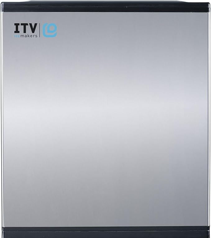 ITV Ice Makers SPIKA MS 700-H, Commercial Self-Contained Ice Maker Countertop Machine, 668 lb/24 hr, Half-Dice Cube, 22" Wide, Dual Switch, 304 Stainless Steel, Air-Cooled, High-Efficiency