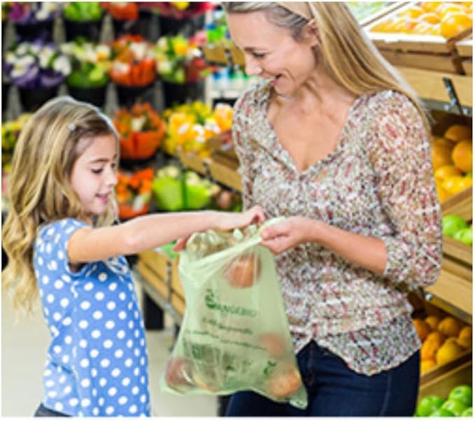 OrangeBio Certified Home Compostable Produce Bags, 800 Count, 15 x 17 Inches, Hold Up to 14 Lbs, ASTM D6400, EN 13432, US BPI & Europe OK Compost Home Certified