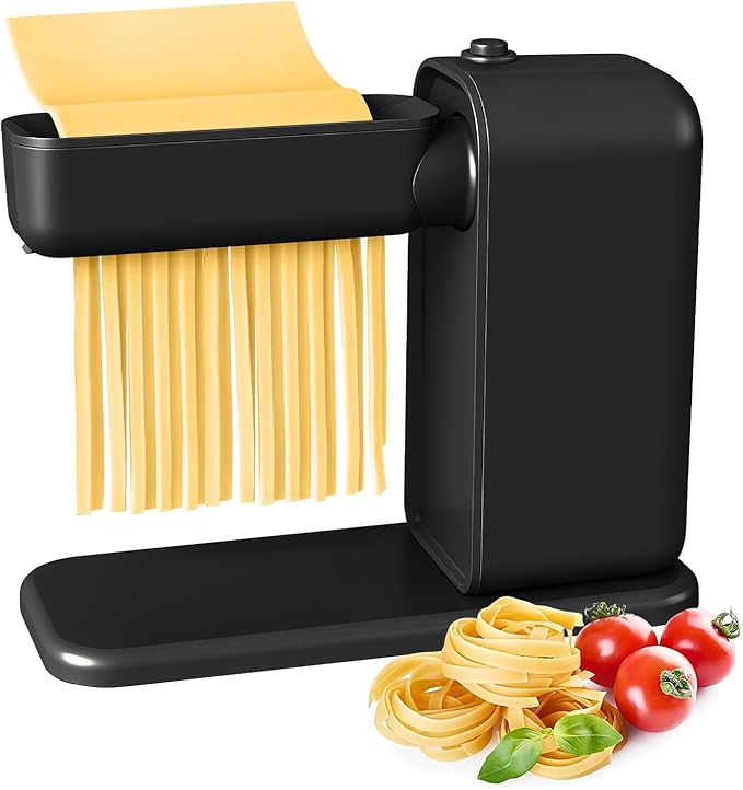 Electric Pasta Maker, 3-in-1 Pasta Maker Machine Includes Pasta Roller Spaghetti Cutter & Fettuccine Cutter with Cleaning Brush, Noodle Maker for Home Use, Black