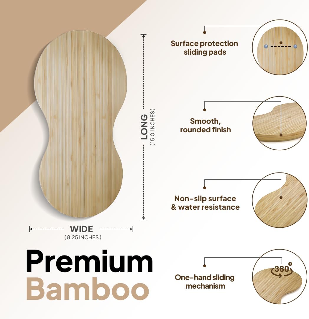 Ibyx Bamboo Mixer Slider ā Compatible with Cuisinart Stand Mixer 12-Speed 5.5 Qt ā Countertop Appliance Sliding Tray (Natural)