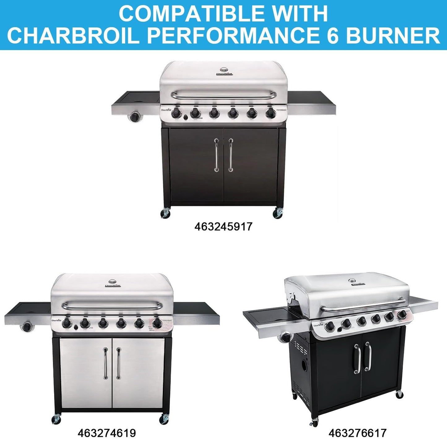 Griddle Inserts for Charbroil Performance 6 Burner Grill, Flat Top Griddle for Charbroil Grill 463245917 463238218 463276517 466245917, 463347017 463349917, Replace for G470-0002-W1 G470-0003-W1