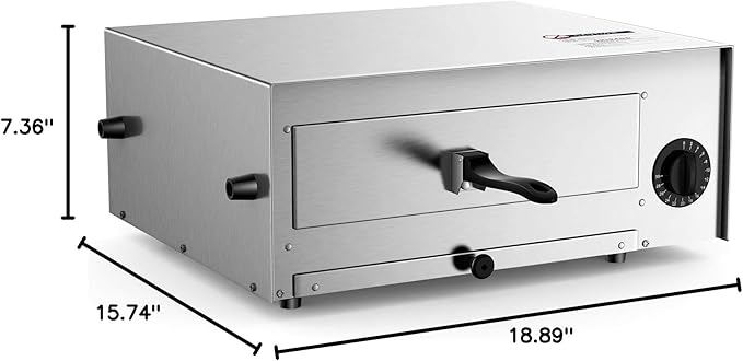 S AFSTAR 1450W Electric Pizza Oven, Stainless Steel Pizza Oven Countertop with Insulated Handle & Removable Tray, Commercial Pizza Maker Fits Pizzas up to 12" Diam for Restaurant Home Party