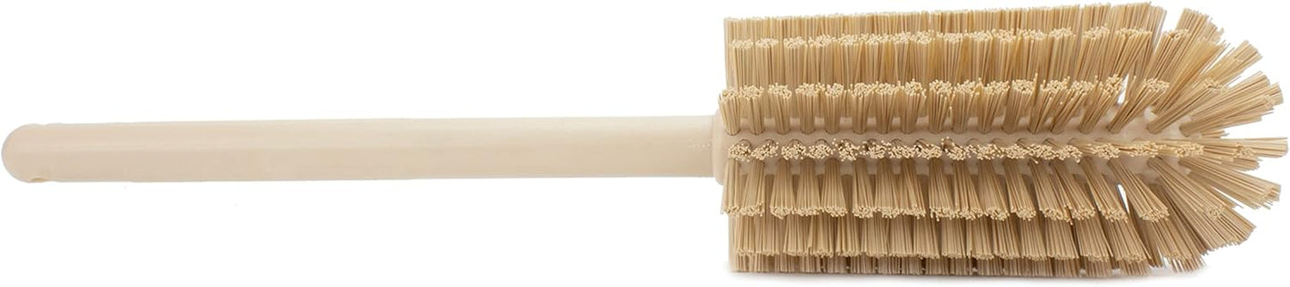 SPARTA Scrub Brush Bottle Brush, Dishwasher Safe Brush with Hanging Hole for Cleaning, Plastic, 16 Inches, Tan
