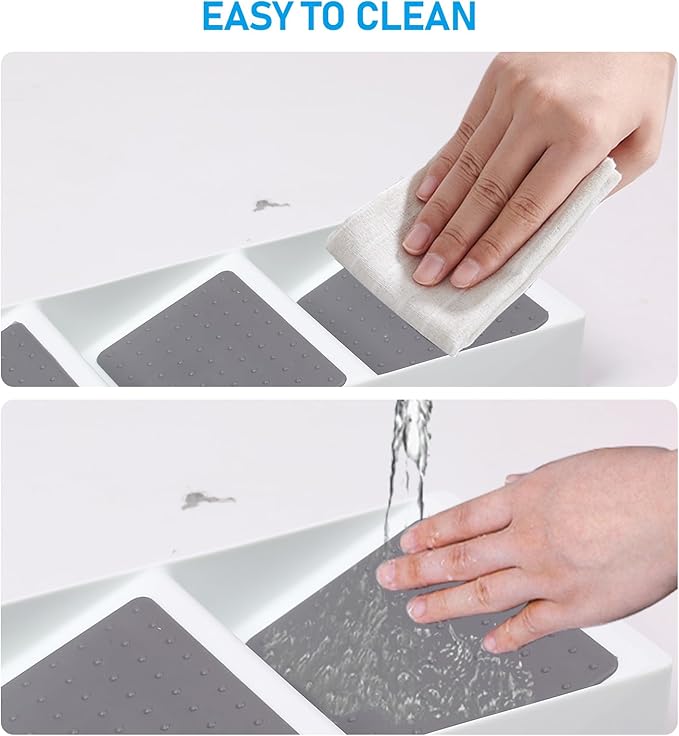 Spice Drawer Organizer, 3 Tier Non-Slip Silicone Seasoning Jars Drawer Insert, Spice Rack Organization for Kitchen Spice Rack Tray for Cabinet Countertop Makeup Storage-2 Pack