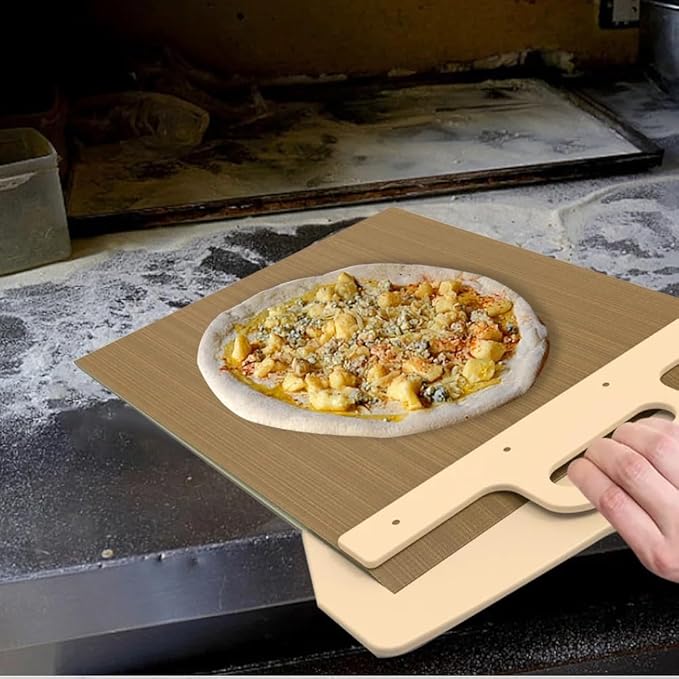 Premium Sliding Pizza Peel | Non-Stick Pizza Spatula Paddle with Wooden Handle | Smart Pizza Slider for Indoor & Outdoor Ovens | Large 19.68" x 11.81" Pizza Board