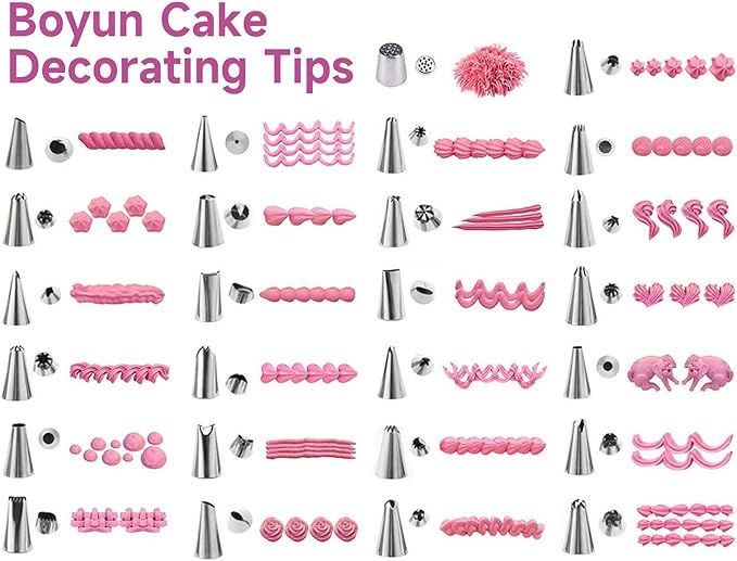 Dessert Decorating Syringe Set, Icing Piping Kit Stainless Steels Cake Decorating Tools 30 Piping Icing Nozzles Cupcake Decorating Kit - Black