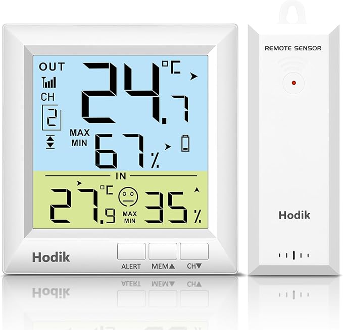 Wireless Freezer Thermometer with Alarm Refrigerator Thermometer, Fridge Freezer Alarm Thermometer Digital with 3 Adjustable Backlight and 330FT Remote Range for Kitchen Home Restaurant (One Sensor)