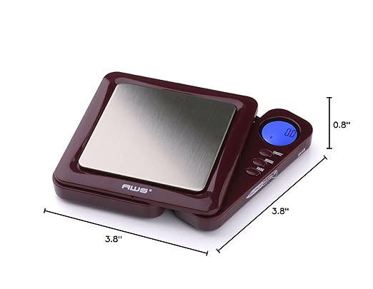 Blade Series - Digital Precision Pocket Weight Scale - Lightweight 650G X 0.1 G - (Red) - AMERICAN WEIGH SCALES