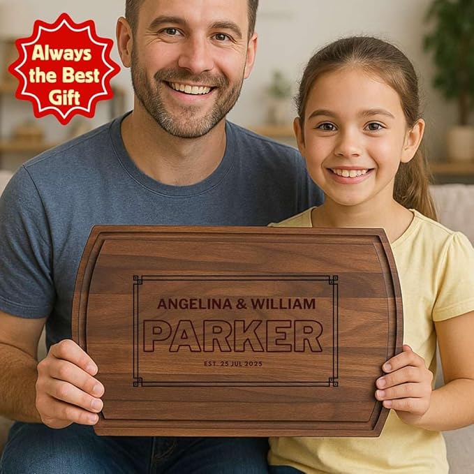 Personalized Engraved Cutting Board, Customized Wood Charcuterie Board, Customized Housewarming and Anniversary Present for Couples, Best Custom Wedding Gift, Bridal Shower and Engagement Present Idea