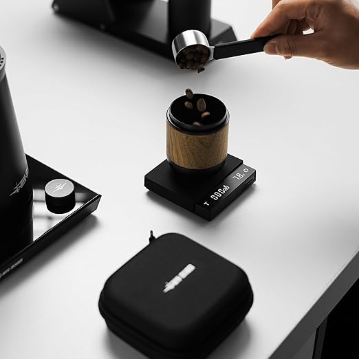 MHW-3BOMBER Super Mini Espresso Scale with Timer, Digital Coffee Scale with Espresso/Pour Over/Manual Mode, Rechargeable Coffee Bean Scale, Portable Scale with a Storage Bag for Outdoor Use,ES5788B