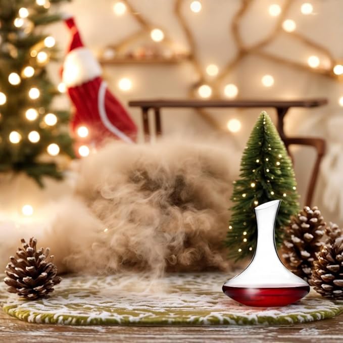 Wine Decanter 1500ml/52oz Elegant Red Wine Carafe Decanter, Hand Blown Lead-Free Crystal Glass Wine Carafe for White and red Wine, Bottle Gift and Wine Accessories