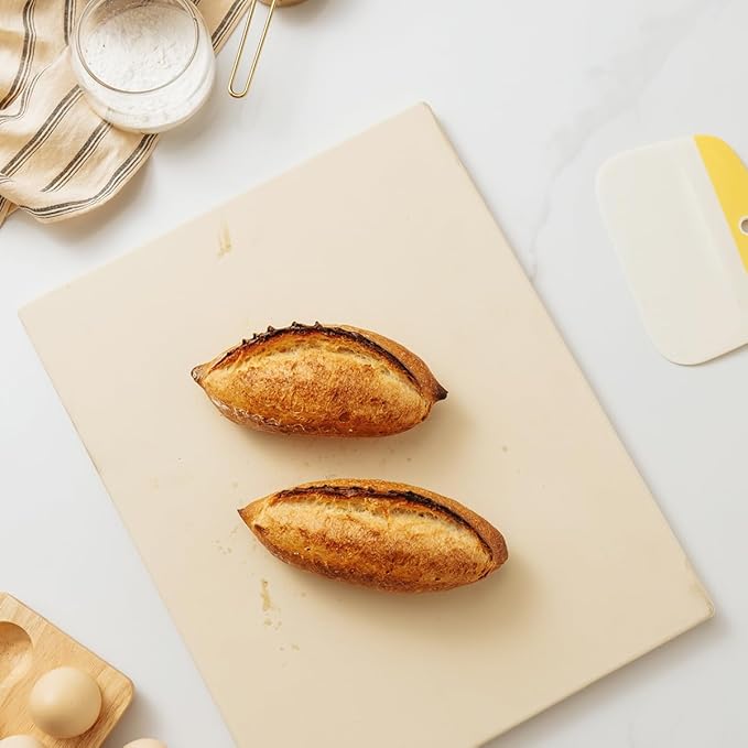 Pizza Stone for Oven and Grill, Heavy Duty Cordierite Baking Pan, Rectangular Baking Stone for Bread, Cookie,16x14 Inch