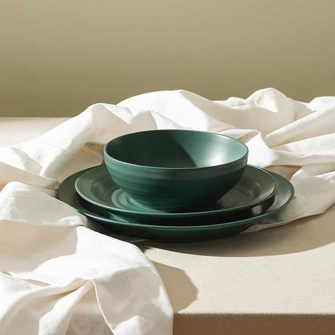 Stone Lain Orbit 12-Piece Dinnerware Set Stoneware, Green