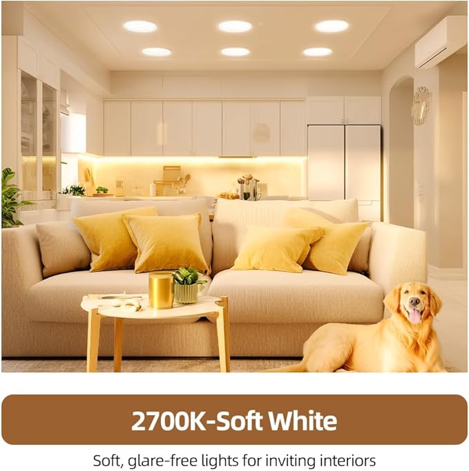 12 Pack BR30 LED Bulbs, 65W Equivalent, 10W 2700K Soft White, 700 Lumens, Flicker-Free, Dimmable Recessed Can Flood Lights for Home & Kitchen, Long Lasting & Energy Efficient, E26 Base, UL Listed