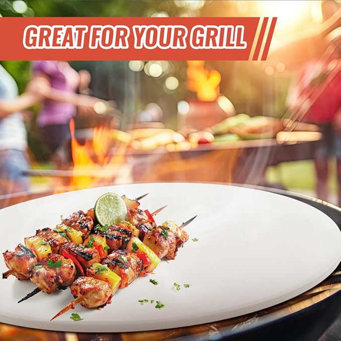 15'' Round Pizza Stone Baking Stone Cordierite Bread Stone for Oven Grill, Thermal Shock Resistant, Ideal for Baking Different Sizes of Pizzas or Bread