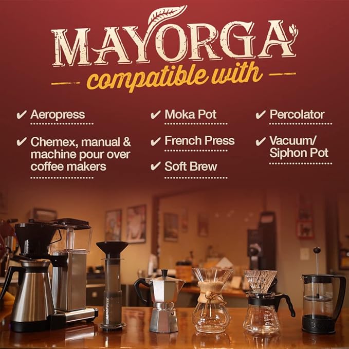 Mayorga Intense Dark Roast Coffee, 5 lb bag - Muy Macho Blend, the World's Strongest Organic Coffee - 100% Arabica Whole Coffee Beans - Bold Flavor - Specialty Grade, Non-GMO, Direct Trade