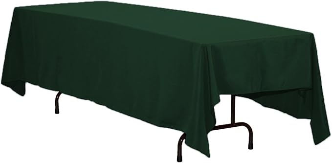 LinenTablecloth 70 x 120-Inch Rectangular Polyester Tablecloth Hunter Green