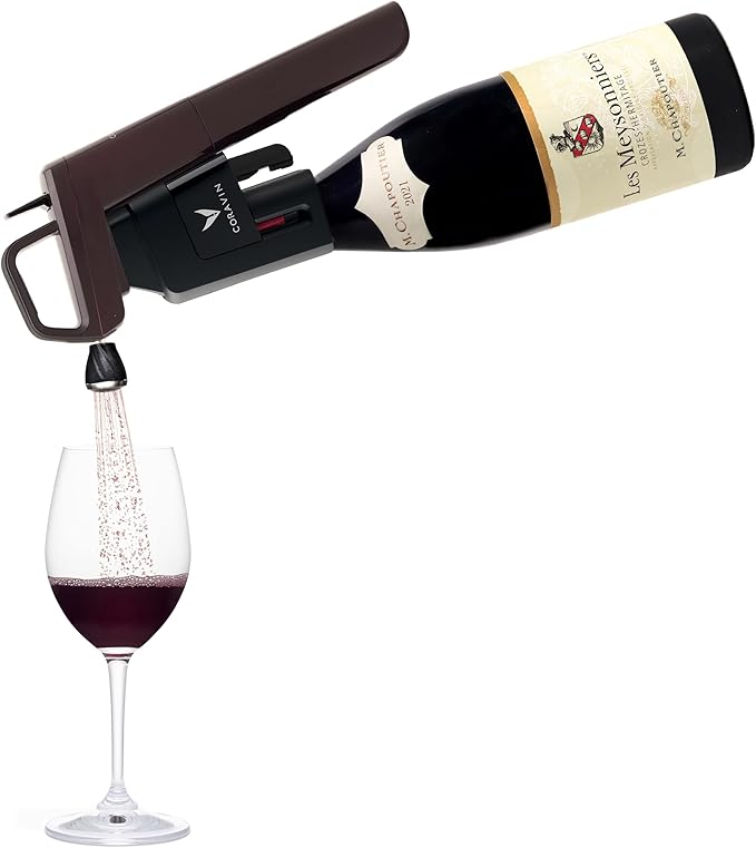 Coravin Timeless Six Plus Wine Preservation System - By-the-Glass Wine Saver - With 3 Pure Argon Gas Capsules, 6 Screw Caps & Wine Aerator - Limited Edition Hermitage Red