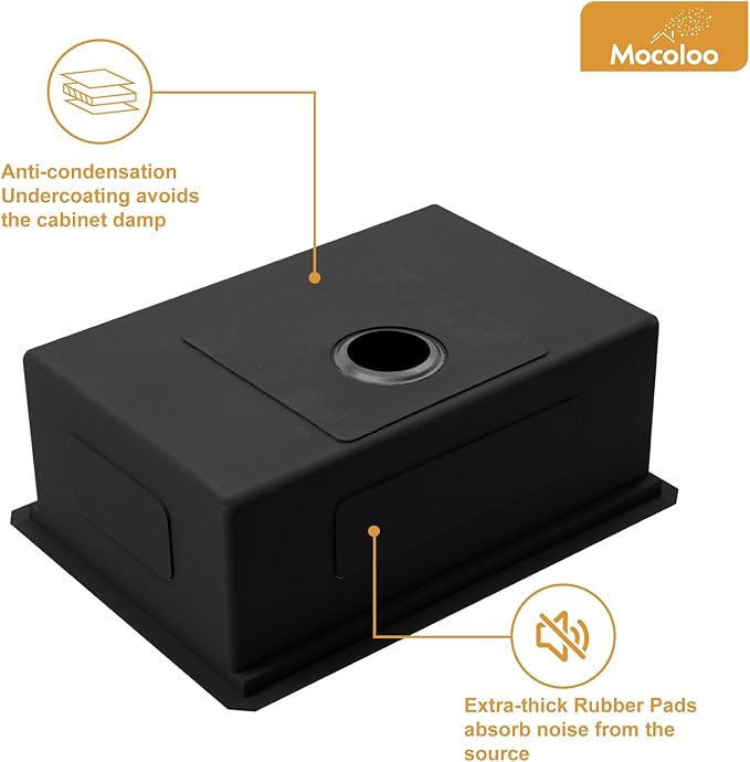 Black Undermount Kitchen Sink - Mocoloo 27x19 Inch Undermount Workstation Kitchen Sink Gunmetal Black 16 Gauge Stainless Steel Single Bowl Handmade Sink Basin