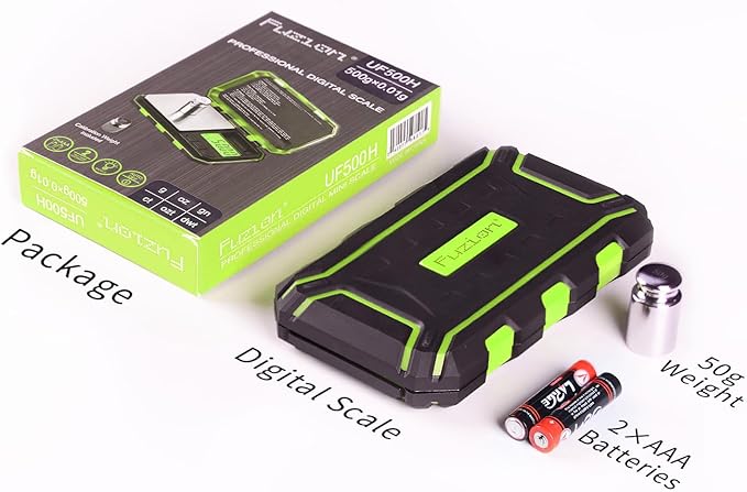 Fuzion Pocket Gram Scale, 500g x 0.01g Digital Jewelry Scale, 6 Modes Conversion Mini Scale with LCD Display, Tare for Herb, Food, Jewelry, Medicine