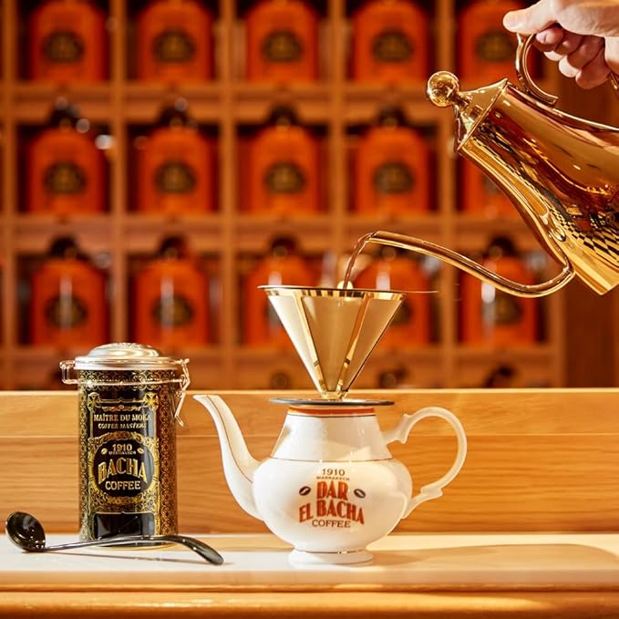 Bacha Coffee | Roman Holiday Fine Blended Coffee, Autograph Collection, 100% Arabica Specialty Coffee, Ground Beans, Medium Light Roast, 250g & 100% Natural Unbleached Wood Fibre Paper Filters, Small