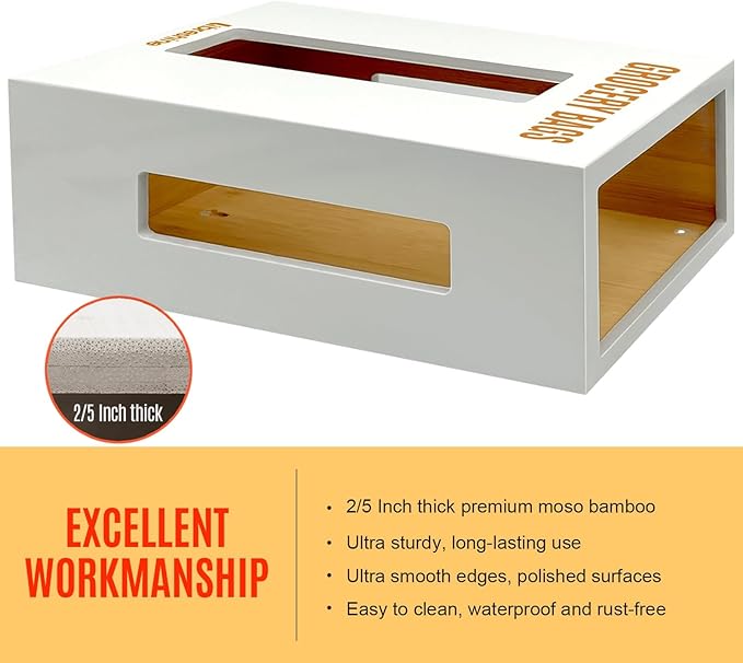 Large Grocery Bag Organizer Under Sink, Plastic Bag Holders for Grocery Bags Cabinet, Bamboo Grocery Bag Holder Wall Mount White