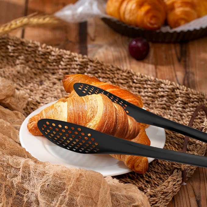 Lazycorner Large Serving Utensils,12 Pcs Stainless Steel Serving Set with Serving Spoons,Serving Fork,Serving Tongs,Polished Serving Utensil Set for Buffet Parties Home,Dishwasher Safe(Black)