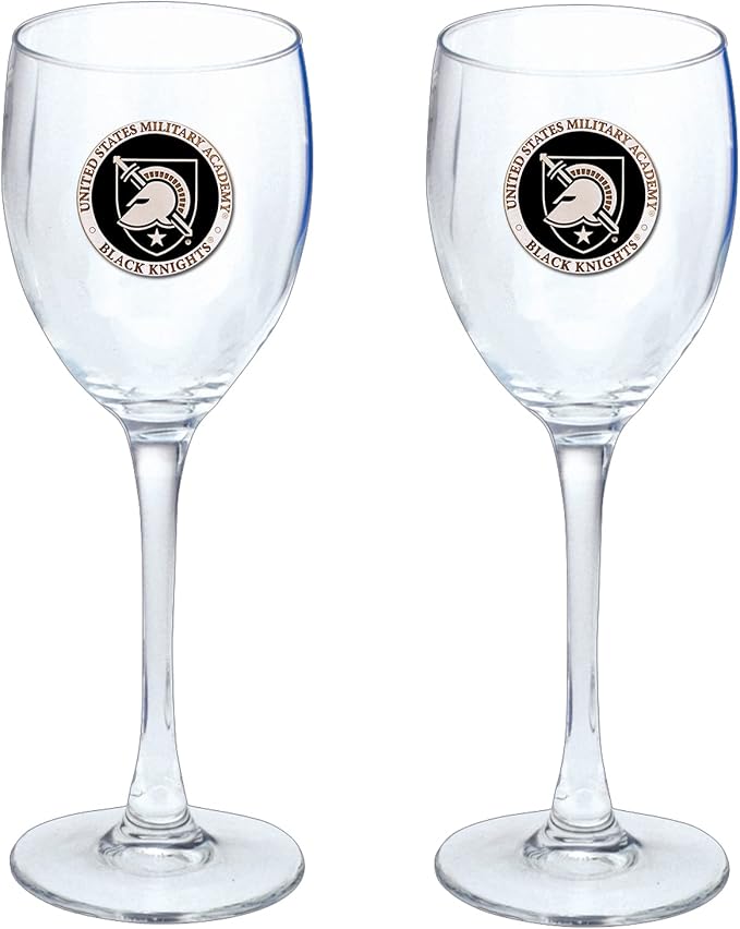 Heritage Pewter United States Military Academy Black Knights Glass Water Goblets β Set of 2 | 12 OZ Goblet Glasses | Expertly Crafted Pewter Glass