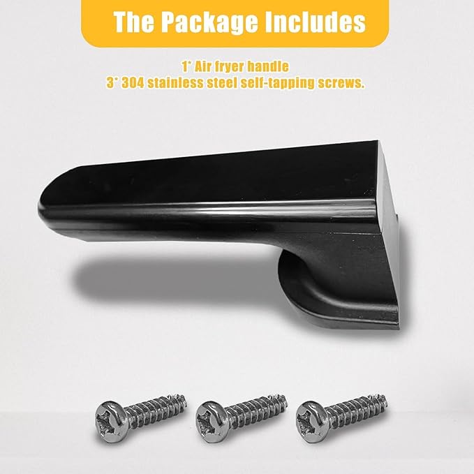 Air Fryer Handle for Instants Vortex Plus 6QT/5.7QT Air Fryers, Premium Air Fryer Replacement Handle for Instants 6QT Air Fryer, Ergonomic Design, Dishwasher Safe, Large, Black