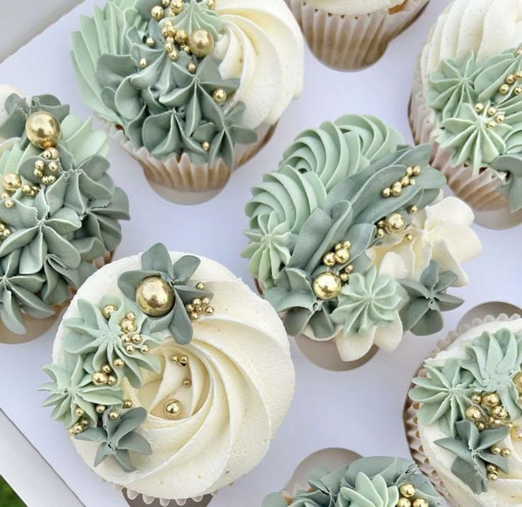 Gold Pearl Sugar Sprinkles 3.53 oz, 14mm Candy Pearls Ideal for Baking, Cake and Cupcake Toppers, Cookie Decoration, Ice Cream Topping, Wedding Shower Valentines Halloween Christmas