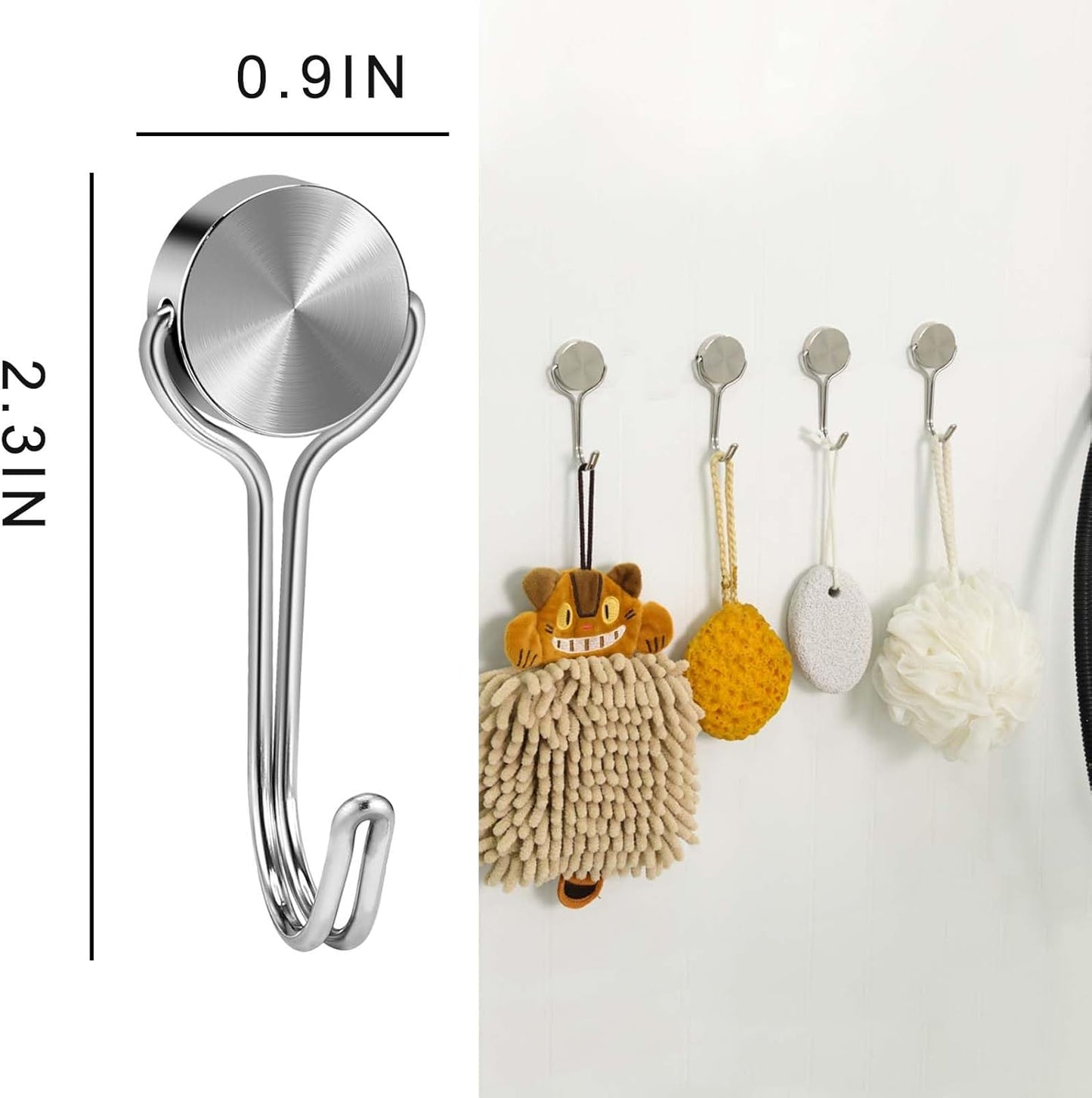 Magnetic Hooks Heavy Duty Magnets Hooks for Refrigerator Grill Toolbox Outdoor,Cruise Essentials Camper Accessories,8pack(Silver,0.9in-1 15Lbs)