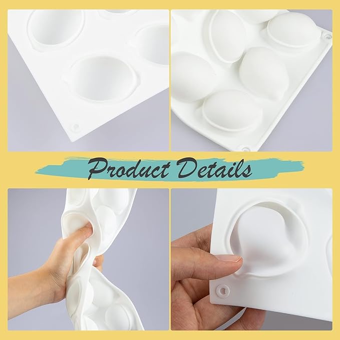 OCPO KITCHEN Lemons Silicone Mold for Baking Mousse Cake, Candy, Chocolate Dessert, Pastry, Ice Cream, Pudding, Lemon (15-Cavity)