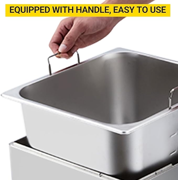 Commercial-Dual 11L/3.3Gal Deep Fryer | 3400W High Power & 304 Stainless Steel | Adjustable Thermostat, with 2 Extra-Thicker Reinforced 6LB Baskets & Splash Guard for Food Trucks, Restaurants, Home K