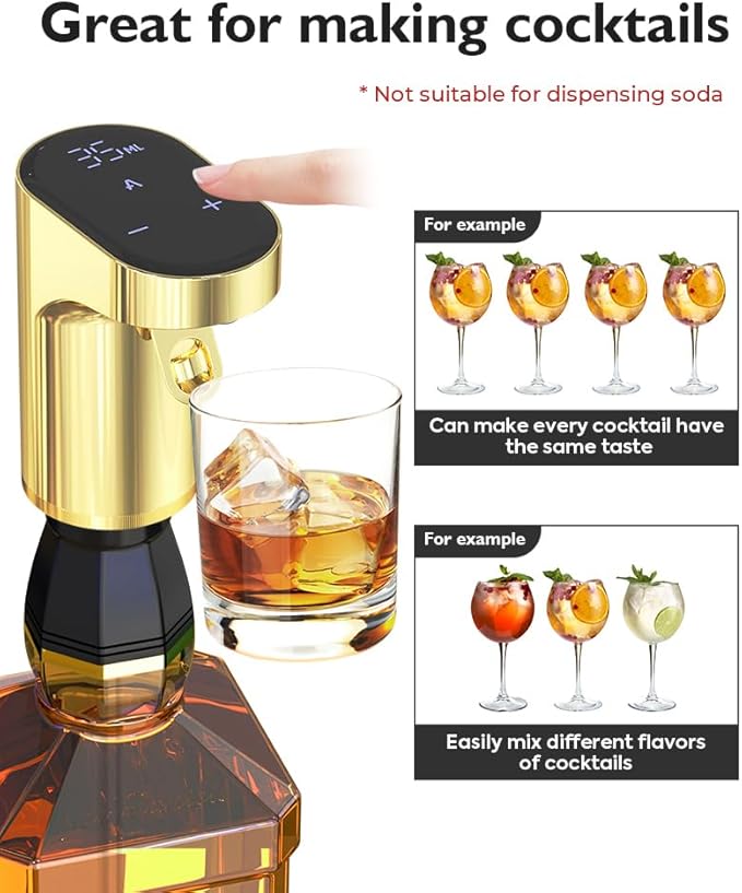 Smart Digital Wine Dispenser & Electric Aerator with Auto Stop, 1-999ML Quantitative Pour & Hands-Free Sensor for Wine, Whiskey, Spirits - Ideal Gift for Men, Dad, Him, Wine Enthusiasts (for Dad)