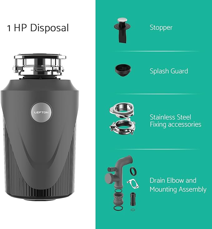 Lefton 304 Stainless Steel Kitchen Sink with Pull-down Faucet, Waterfall & Rainfall Outlet, Temperature Display in Tempered Glass, Grey, KS2206 (29.5"L x 18.25"W (with 1 HP Garbage Disposal))