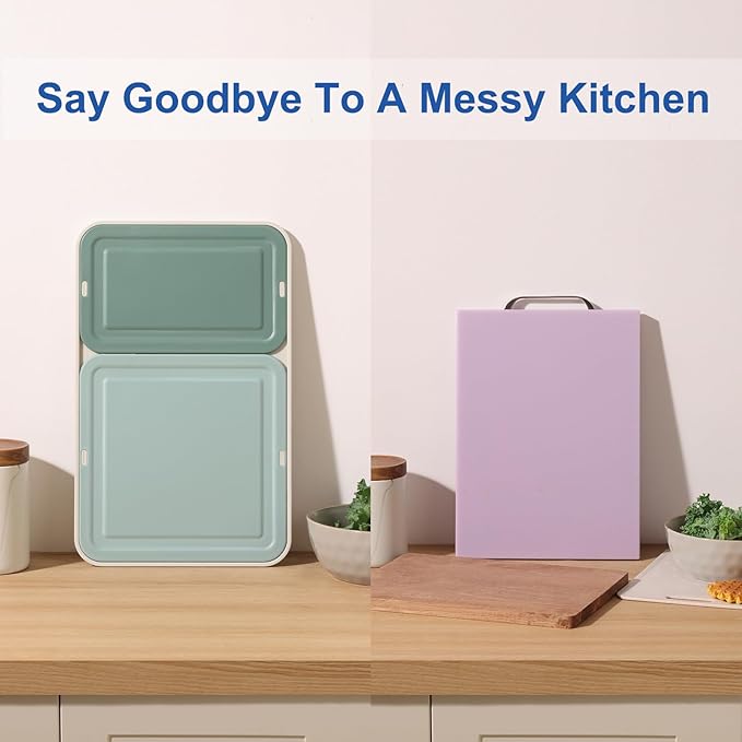 3-in-1 PP Plastic Cutting Board Set, Nesting Design for Space-Saving Storage, Pale Color Boards (Large+Medium+Small) with Juice Groove, Dishwasher Safe