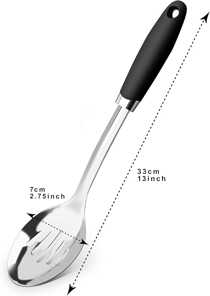 Brushed Stainless Steel Non-Slip Ergonomic Handle Spoon