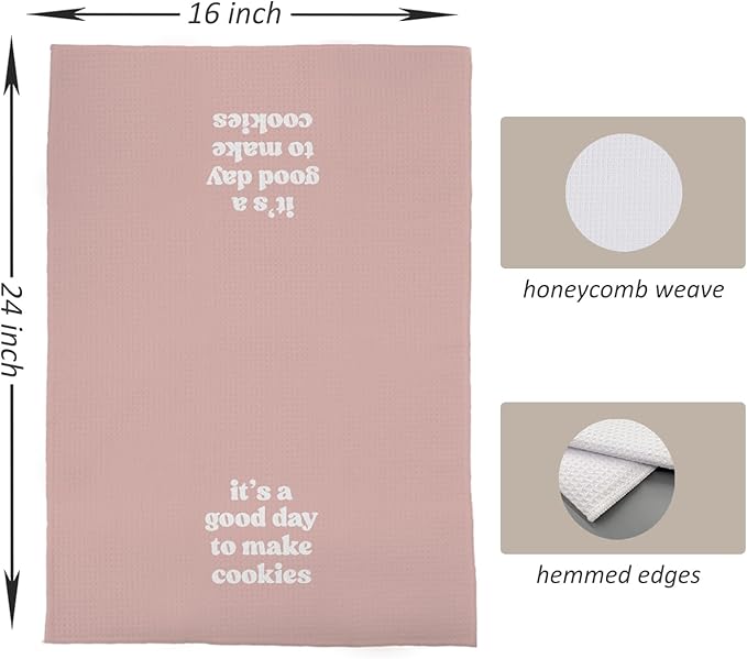 Baking Towels, Tea Towels for Baking, Gifts for Bakers Cookie Lovers Cooks, Baking Gifts for Women Bakers, It's a Good Day to Make Cookies Kitchen Towels, 16x24 (13)