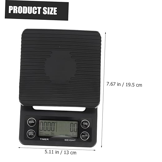 Multifunctional Kitchen Electronic Scale Precision Digital Coffee Timer Counter with Backlight LCD for Brewing and Baking