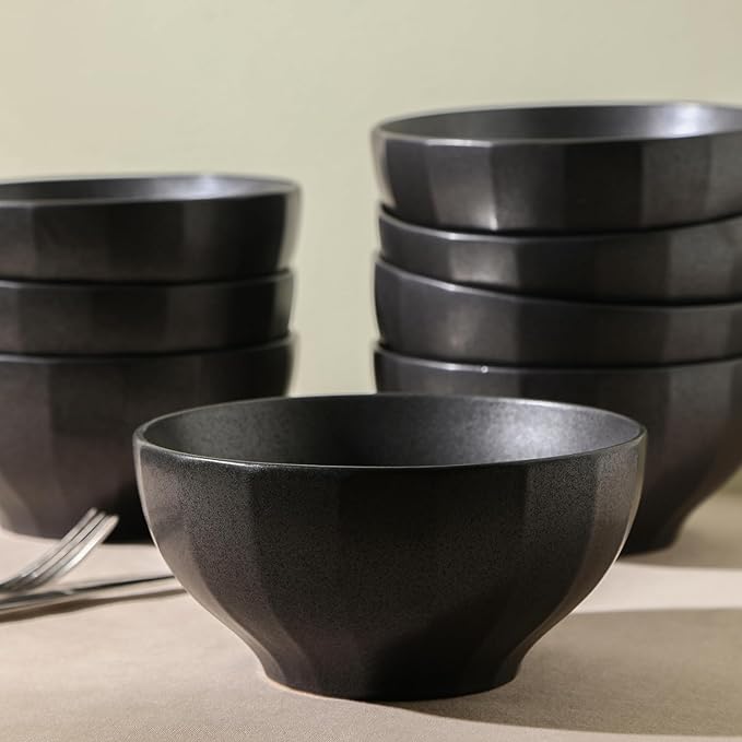 Stone Lain Rio 4-Piece Bowl Set Stoneware, Black