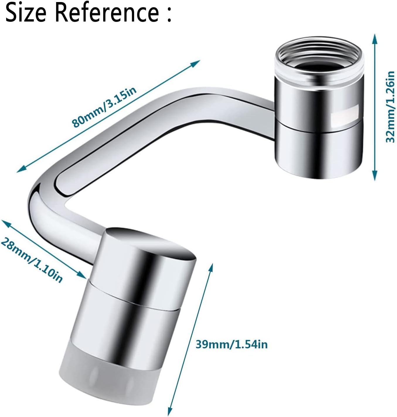 1080° Rotating Faucet Extender Aerator,Solid Brass Universal Splash Filter Faucet,1080 Big Angle Swivel Faucet Aerator Sink Attachment,Dual-Function 2-Flow Sprayer