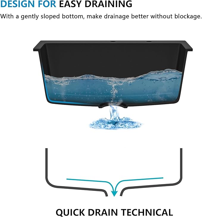 25"x22" Granite Composite Kitchen Sink – Matte Black Drop In Topmount Granite Quartz Classic Above Counter Single Bowl Sink Basin