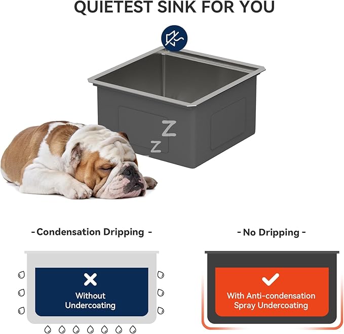 LORDEAR 18 inch Undermount Bar Sink Workstation - 18x19x10 Inch Bar Prep Sink 16 Gauge Stainless Steel Single Bowl Handmade RV Outdoor BBQ Camper Sink with Full Cutting Board